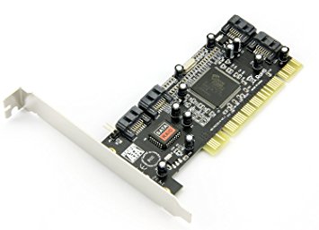 Maxmoral PCI SATA Internal Ports RAID Controller Card (4-Ports) SIL3114 Chipset with 3 Sata Cables