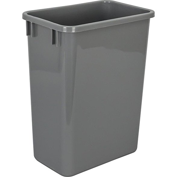 Hardware Resources CAN-35GRY Plastic Waste Container, Gray
