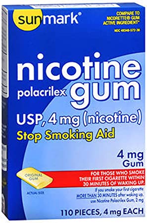 Sunmark Sunmark Nicotine Polacrilex Gum Original, Original Flavor 110 each 4 mg