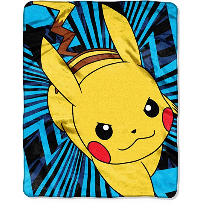 Pokemon PM 2041, Pikachu Silk Touch Throw Blanket Toy, Multicolor, 40 x 50