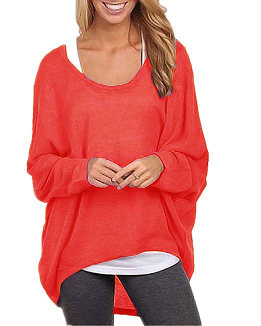 ZANZEA Women's Sexy Long Batwing Sleeve Loose Pullover Casual Top Blouse T-Shirt