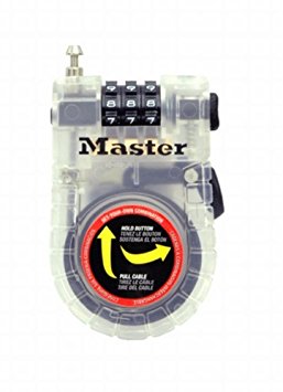 Master Lock 4605D 2 Pack 36in. x 3/32in. Braided Steel Retractable Cable Combination Lock