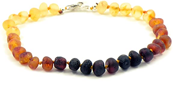 Genuine Raw Baltic Amber Adult Anklet, Adjustable 7.5~9.5inches (19-24cm)