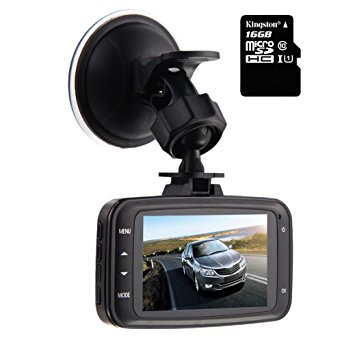 GS8000L Car DVR 1080P HD Traveling Driving Data Recorder Camcorder Vehicle Camera Night Version Dashboard Dash Cam With 140 Degree Angle View Black,Come with 16GB TF Memory Card