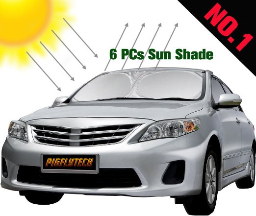 PigflyTechreg SIX Pics PopUp Sun Protector with Premium Baby Car Window Shades