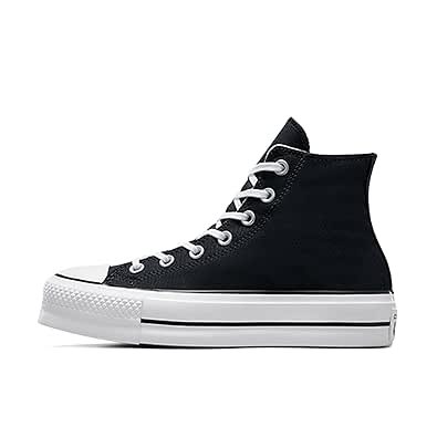 Converse Chuck Taylor All Star Platform Canvas Black Sneakers - Women's, 6 Uk