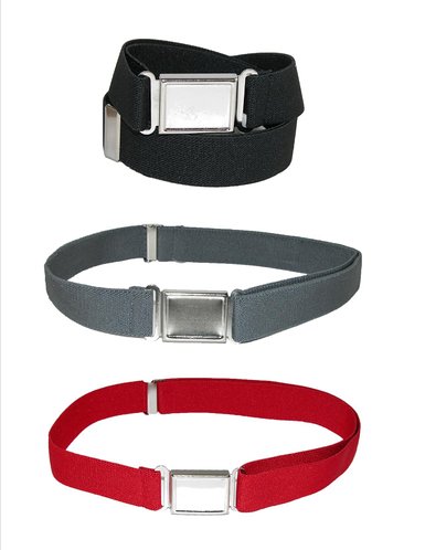 CTMreg Kids Elastic Adjustable Belt with Magnetic Buckle Pack of 3 Colors