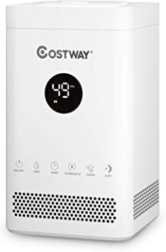 COSTWAY Top Fill Cool Mist Humidifiers for Bedroom, 3.5L Humidifier with 3-Level Mist, Sleep Mode, 12H Timer, Quiet Anion Humidifier w/Humidity & Water Shortage Sensor Auto Humidistat LCD Display