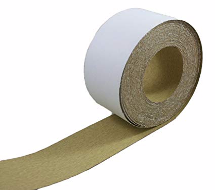 ABN Adhesive Sticky Back 80-Grit Sandpaper Roll 2-3/4” Inch x 20 Yards Aluminum Oxide Golden Yellow Longboard Dura PSA