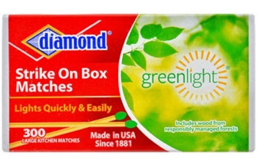 Diamond Strike on Box Greenlight Matches, 300 Count
