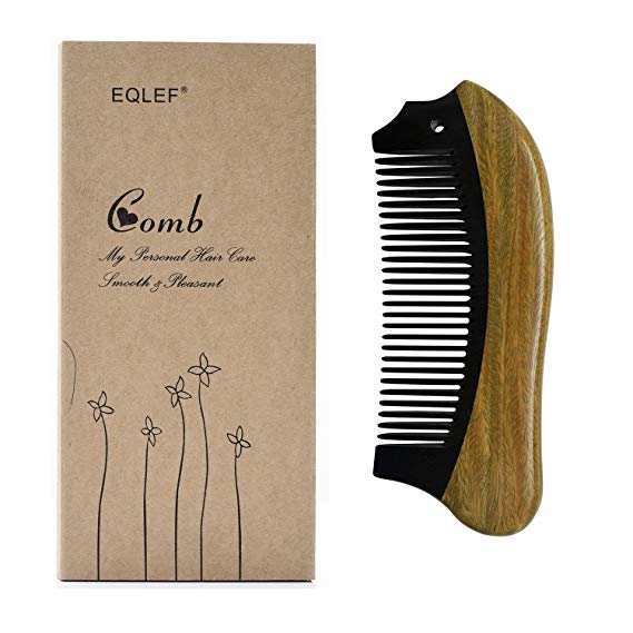 EQLEF® Handmade Premium Quality Natural Sandalwood and Horn Comb (12cm*4cm)
