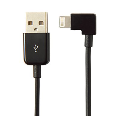 90 Degree Charger USB Charging Data Cable for iPhone 3.3ft (iPhone Black)