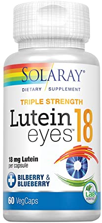 Solaray Triple Strength Lutein Eyes, 18 mg | Eye & Macular Health Support Supplement w/Naturally Occurring Lutein and Zeaxanthin | Non-GMO | 60 Count