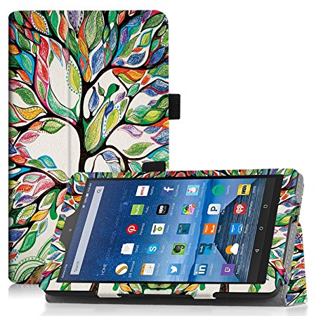 Famavala Folio Case Cover For 7-Inch Fire 7 Tablet [7th Generation , 2017 Release] (LuckyTree)