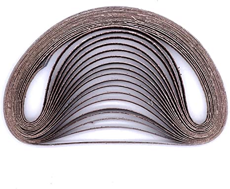 3/8 x 21 Sanding Belt,Aluminum Oxide Abrasive Sanding Belt for Makita 3/8 x 21 File Sander,3 Each of 40 80 120 150 240 400 Grit, 18-Pack