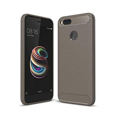 MYLB Xiaomi Mi A1 case, Ultra Slim Lightweight Carbon Fiber Design Flexible Soft TPU Case Highstrength Shockproof Protective Back Cover to Protect the Mobile Phone for Xiaomi Mi A1 (Gray)