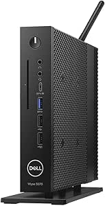 Dell Wyse 5070 Desktop Computer Tower (2018) | Core Pentium Silver - 16GB SSD Hard Drive - 4GB RAM | Cores ThinOS, Black