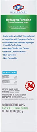 Clorox Healthcare Hydrogen Peroxide Cleaner Disinfectant Wipes, Individual 50 Wipes (31426)