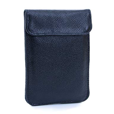 U-TIMES Leather RFID Cell Phone Signal Blocking / Jammer Pouch Anti-spying Anti-tracking GPS Shielding Passport Sleeve / Wallet Bag Anti-Radiation For Pregnant Women(Balck)