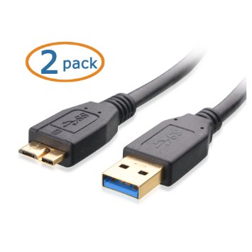 Cable Matters 2 Pack SuperSpeed USB 30 Type A to Micro-B Cable in Black 6 Feet