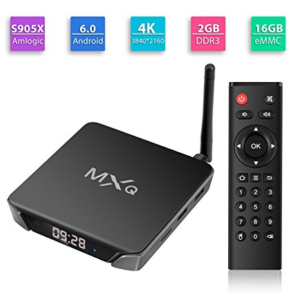 TICTID MXQ CLK Android TV Box Amlogic S905X Quad Core Android 6.0 Marshmallow [2G/16G] 4K Bluetooth 4.1 OTA Update Google Streaming Media Players With External WIFI Antenna