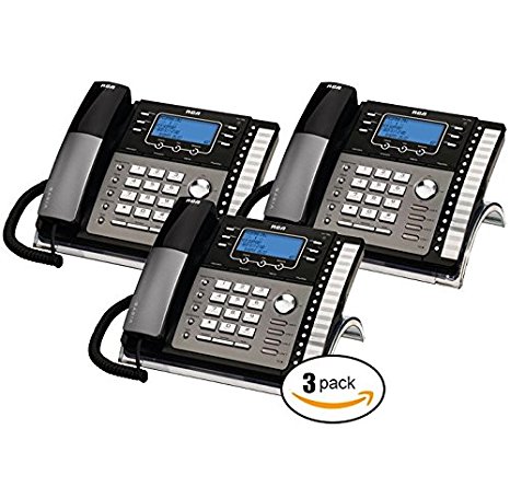 RCA 25423RE1 ViSys 4-Line Expandable System Phone with Intercom - 3-Pack