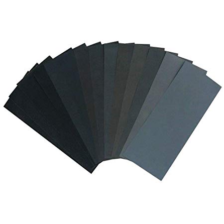 12PCS Sand Paper Sandpaper Variety Pack Wood Wet Dry Sandpaper Assortment 120/150/180/240/320/400 Grit