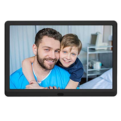 10 inch Digital Picture Frame with 1920x1080 IPS Screen Digital Photo Frame Adjustable Brightness, Photo Deletion, Timing Power On/Off, Background Music Support 1080P Video, SD Card and USB
