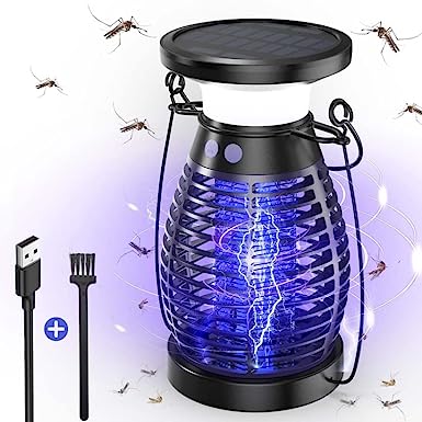 Mosquito Killer Lamp,Electric Shock Insect Killer with UV Lamp,4200V Powerful Insect Trap Mosquito Lamp,Mosquito Killer for Indoor Bedroom Outdoor Gardens Camping, Purple