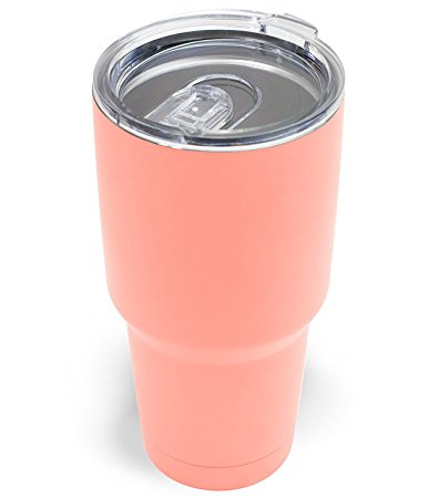 30 oz Tumbler | Double Wall Vacuum Insulated Stainless Steel (30 oz, Gloss Coral)