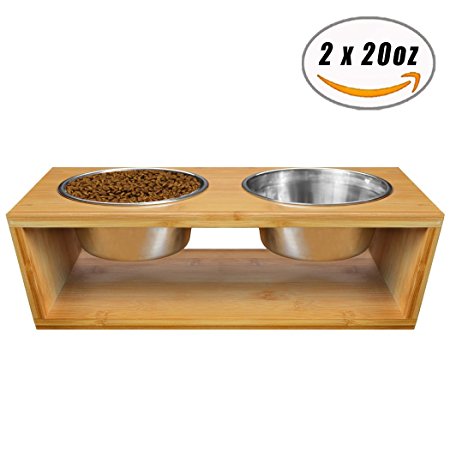 Easeurlife Stainless Steel Dog Bowl Double Pet Bowls Set for Dogs