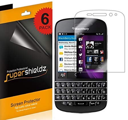 Supershieldz [6-Pack] High Definition Clear Screen Protector for Blackberry Q10   Lifetime Replacement