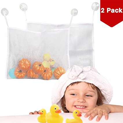 Pack of 2, Bath Toy Organizer - Large Storage Basket for Baby Boys and Girls