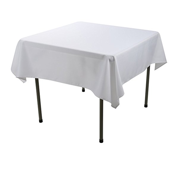 E-TEX 52x52-Inch Polyester Square Tablecloth White