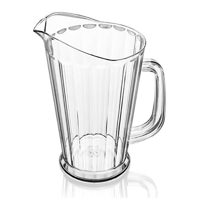 New Star 46144 Polycarbonate Plastic Tapered Style Restaurant Water Pitcher, 60-Ounce, Clear