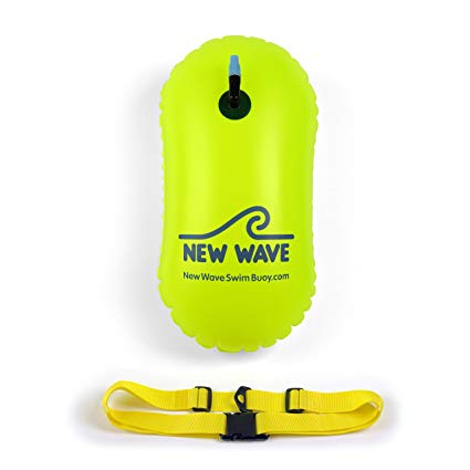 New Wave Swim Bubble for Open Water Swimmers and Triathletes - Be Bright, Be Seen & Be Safer with New Wave While Swimming Outdoors with This Safety Swim Buoy Tow Float