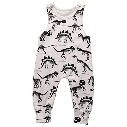 Summer Baby Boys Animal Printed Sleeveless Romper One-Piece Bodysuit Jumpsuit Outfits Grey