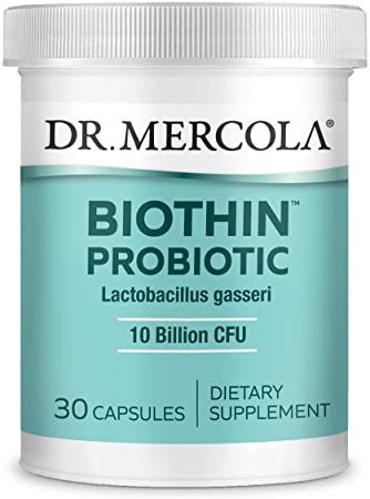 Dr. Mercola Biothin Probiotic 10 Billion CFU Dietary Supplement, 30 Servings (30 Capsules), Supports Optimal Digestion and Regularity*, Non GMO, Gluten Free, Soy Free