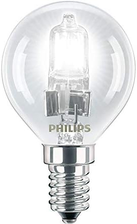 5 Pack of 28W Philips P45 Eco Classic Energy Saving Light Bulb Halogen Light E14 Screw in Fitting , Golf Ball Shape, Clear Finish