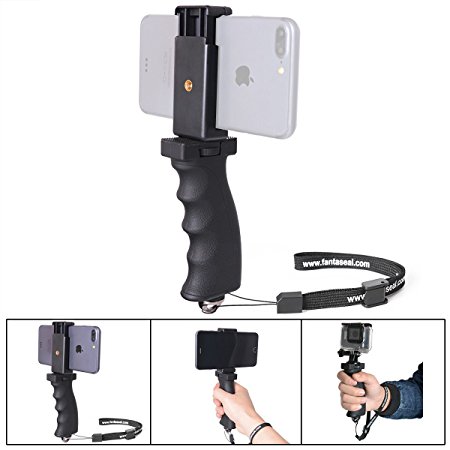 Fantaseal Ergonomic Smartphone Handheld Grip Stabilizer Holder Cellphone Grip Mount Stabilizer Support Handle Steadycam Selfie Stick for iPhone 7 / 7/ 6S / 6S/ 6 / 6/ 5/ 5C/ 4S/ 4 etc