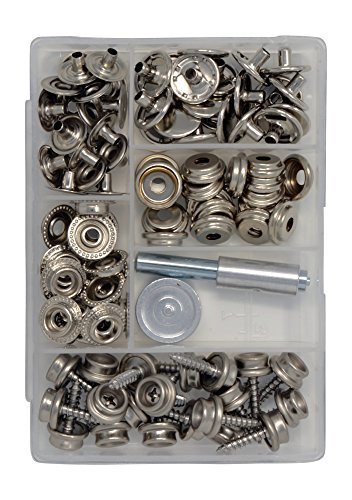 Canvas and Upholstery Boat Cover Snap Button Fastener Kit w/Installation Tool - 101 Pieces