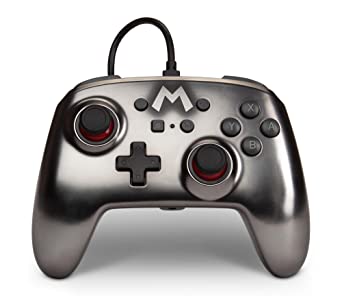 PowerA Enhanced Wired Controller for Nintendo Switch - Mario Silver - Nintendo Switch