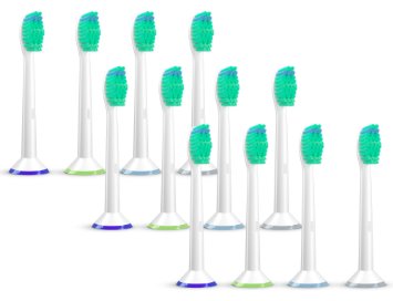 12 pcs 3x4 Replacement Brush Heads Compatible with Philips Sonicare Electric Toothbrush Handles Substitute for HX6013 HX6014 and other Fully Compatible With DiamondClean FlexCare Platinum FlexCare HealthyWhite HealthyWhite Sonicare 2 Series Sonicare 3 Series PowerUp Replacements by ORAX PearlClean