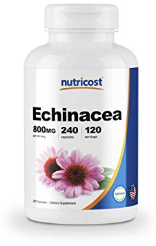 Nutricost Echinacea 800 mg, 240 Capsules - High Quality Veggie Caps, Non GMO, Gluten Free, 120 Servings