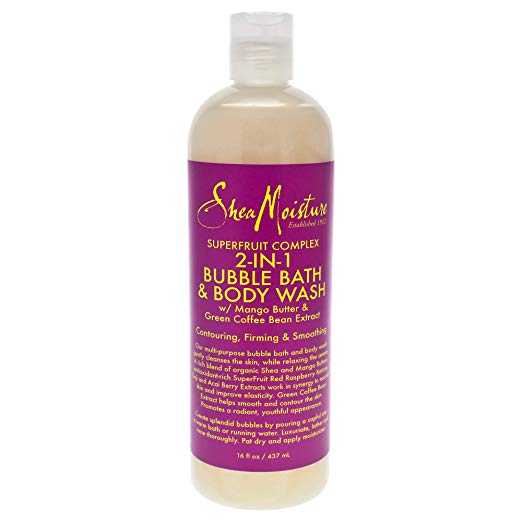 Shea Moisture Super Fruit Complex 2-in-1 Bubble Bath & Body Wash for Unisex, 16 Ounce