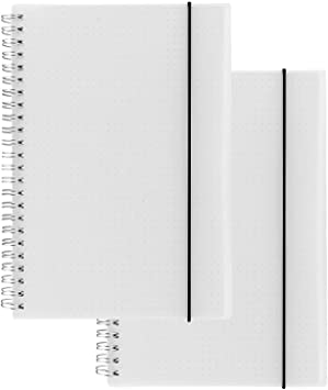 Dotted Notebook A5 Size Bullet Journal WINSAFE 80 sheets/160 Pages-2 Per Pack, 8.27inX5.67in
