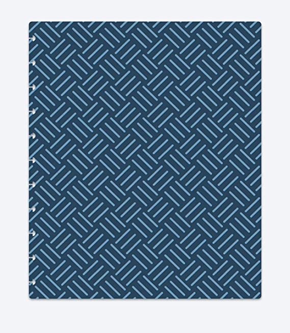 TUL Custom Note-Taking System Discbound Notebook Covers, Letter Size 8.5" x 11", Pack of 2 Covers (Blue/Gray Weave)