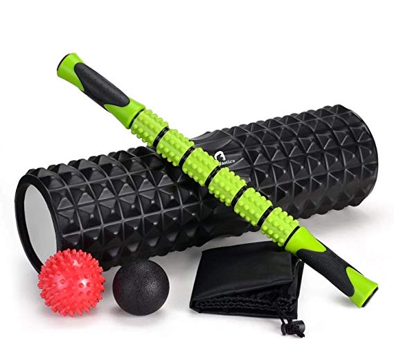 Bodylastics Complete Deep Tissue Body Massaging Kit Includes Foam Roller, Stick and Balls with Bag