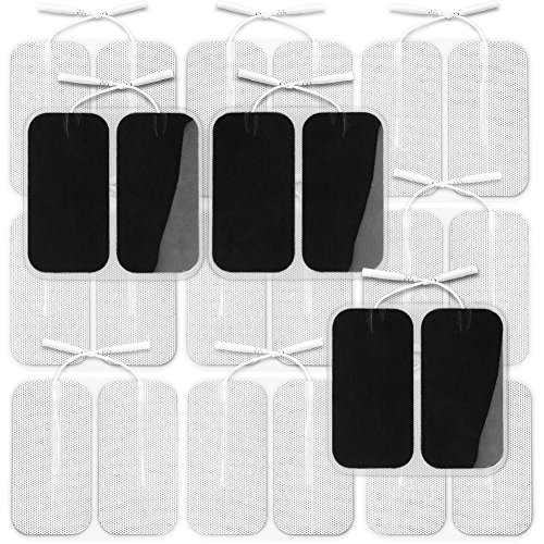 AUVON TENS Unit Pads 2X4 24-Pack, 2nd Gen Latex-Free Rectangular Replacement Pads Electrode Patches (FDA 510K Cleared) with Upgraded Self-Stick Performance for Electrotherapy