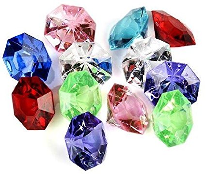 Acrylic Diamond Gems Jewels Pirate Treasure Chest Hunt Party Favors(36 PCS)